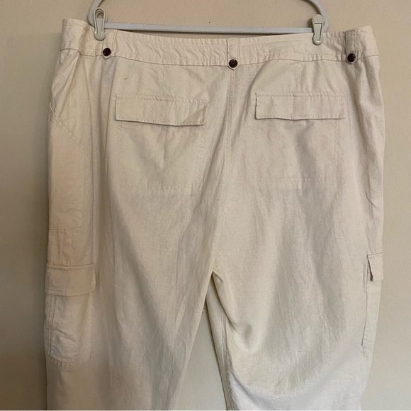 Lane Bryant Linen SZ 26 Totally Cropped Pants Cargo Pockets NEW - Picture 8 of 15